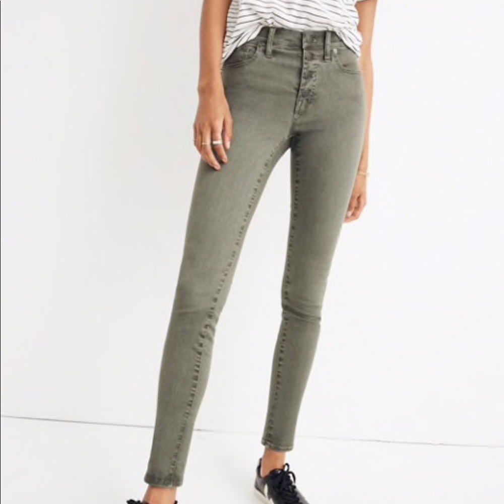 Green Madewell High Riser Skinny Jeans